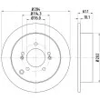 Jeu de 2 disques de frein arrière HELLA 8DD 355 111-421 - Visuel 1