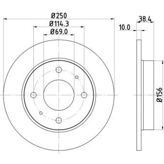 Jeu de 2 disques de frein arrière HELLA 8DD 355 111-531