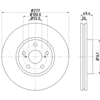 Jeu de 2 disques de frein avant HELLA 8DD 355 111-631