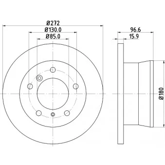 Jeu de 2 disques de frein arrière HELLA 8DD 355 111-901