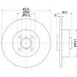 Jeu de 2 disques de frein arrière HELLA 8DD 355 112-211 - Visuel 1