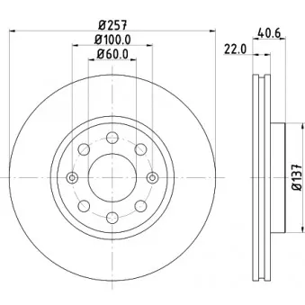 Jeu de 2 disques de frein avant HELLA 8DD 355 112-581
