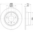 Jeu de 2 disques de frein arrière HELLA 8DD 355 112-641 - Visuel 1