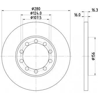 Jeu de 2 disques de frein arrière HELLA 8DD 355 113-291