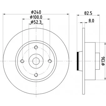 Jeu de 2 disques de frein arrière HELLA 8DD 355 113-481