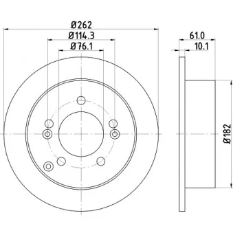 Jeu de 2 disques de frein arrière HELLA 8DD 355 113-641