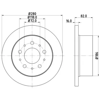 Jeu de 2 disques de frein arrière HELLA 8DD 355 113-711