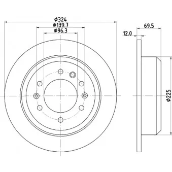 Jeu de 2 disques de frein arrière HELLA