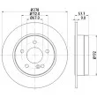 Jeu de 2 disques de frein arrière HELLA 8DD 355 114-181 - Visuel 1