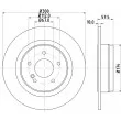 Jeu de 2 disques de frein arrière HELLA 8DD 355 114-211 - Visuel 1