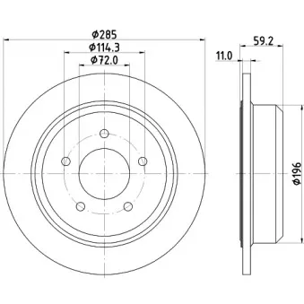 Jeu de 2 disques de frein arrière HELLA 8DD 355 114-801