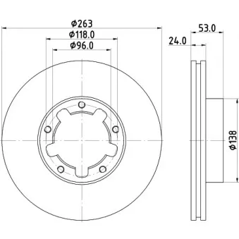 Jeu de 2 disques de frein avant HELLA 8DD 355 115-221