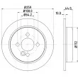 Jeu de 2 disques de frein arrière HELLA 8DD 355 115-261 - Visuel 1