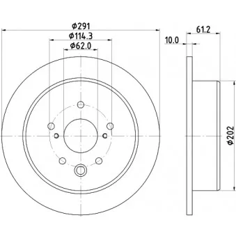 Jeu de 2 disques de frein arrière HELLA 8DD 355 115-711