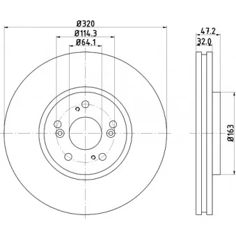 Jeu de 2 disques de frein avant HELLA 8DD 355 116-091