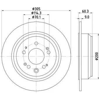Jeu de 2 disques de frein arrière HELLA