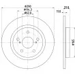 Jeu de 2 disques de frein arrière HELLA 8DD 355 116-121 - Visuel 1