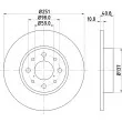 Jeu de 2 disques de frein arrière HELLA 8DD 355 116-441 - Visuel 1