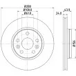 Jeu de 2 disques de frein avant HELLA 8DD 355 116-451 - Visuel 1