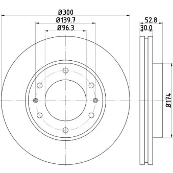Jeu de 2 disques de frein avant HELLA 8DD 355 116-481