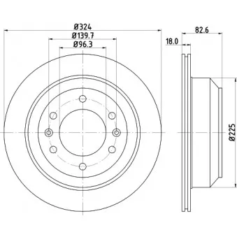 Jeu de 2 disques de frein arrière HELLA 8DD 355 116-491