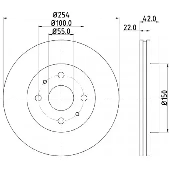 Jeu de 2 disques de frein avant HELLA 8DD 355 116-541