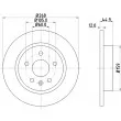 Jeu de 2 disques de frein arrière HELLA 8DD 355 116-581 - Visuel 1