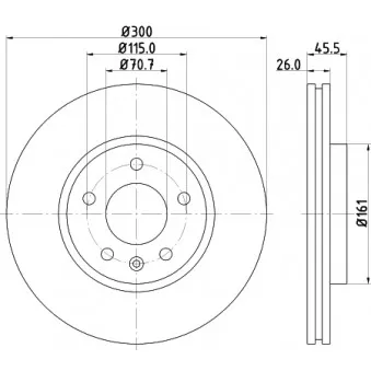 Jeu de 2 disques de frein avant HELLA 8DD 355 116-591