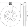 Jeu de 2 disques de frein avant HELLA 8DD 355 116-631 - Visuel 1
