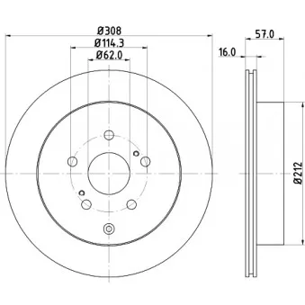 Jeu de 2 disques de frein arrière HELLA 8DD 355 116-781