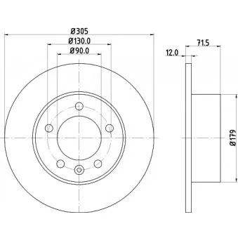 Jeu de 2 disques de frein arrière HELLA 8DD 355 117-131