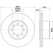 Jeu de 2 disques de frein arrière HELLA 8DD 355 117-481 - Visuel 1