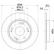 Jeu de 2 disques de frein arrière HELLA 8DD 355 117-901 - Visuel 1