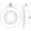 Jeu de 2 disques de frein arrière HELLA 8DD 355 118-061 - Visuel 1