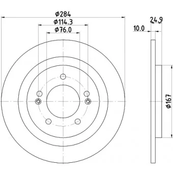 Jeu de 2 disques de frein arrière HELLA 8DD 355 118-231