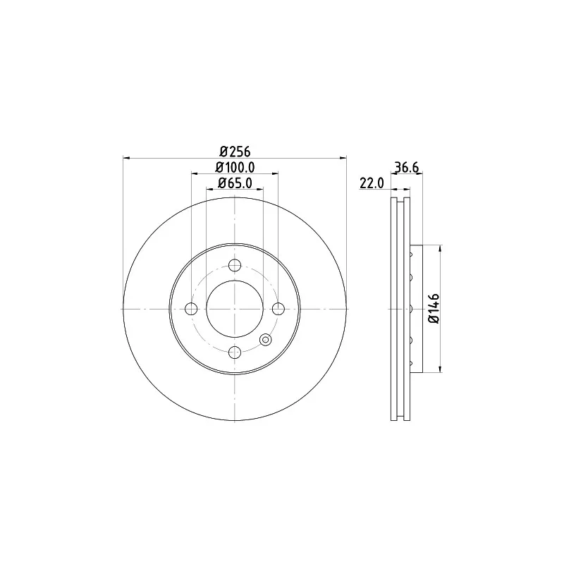 Jeu de 2 disques de frein avant HELLA 8DD 355 118-261