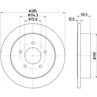 Jeu de 2 disques de frein arrière HELLA 8DD 355 118-341