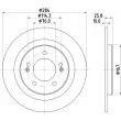 Jeu de 2 disques de frein arrière HELLA 8DD 355 118-361 - Visuel 1