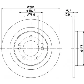 Jeu de 2 disques de frein arrière HELLA 8DD 355 118-361