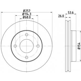 Jeu de 2 disques de frein avant HELLA 8DD 355 118-571