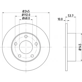 Jeu de 2 disques de frein arrière HELLA 8DD 355 118-581