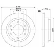 Jeu de 2 disques de frein arrière HELLA 8DD 355 118-651 - Visuel 1