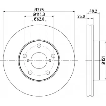Jeu de 2 disques de frein avant HELLA 8DD 355 118-691