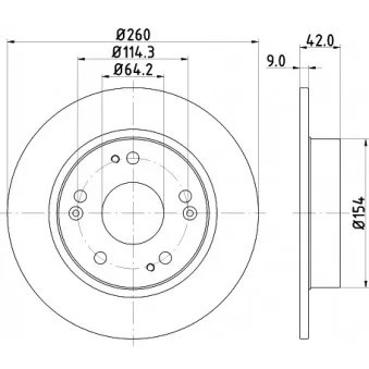 Jeu de 2 disques de frein arrière HELLA 8DD 355 118-991