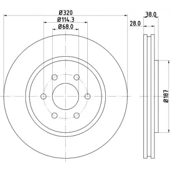 Jeu de 2 disques de frein avant HELLA 8DD 355 119-001