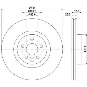 Jeu de 2 disques de frein avant HELLA 8DD 355 119-131