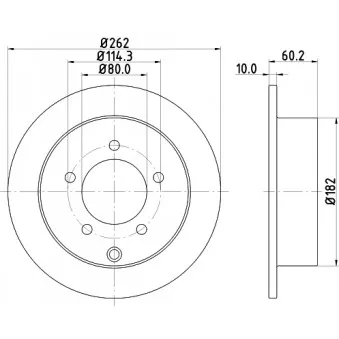 Jeu de 2 disques de frein arrière HELLA 8DD 355 119-181