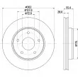 Jeu de 2 disques de frein avant HELLA 8DD 355 119-191 - Visuel 1