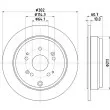 Jeu de 2 disques de frein arrière HELLA 8DD 355 119-221 - Visuel 1