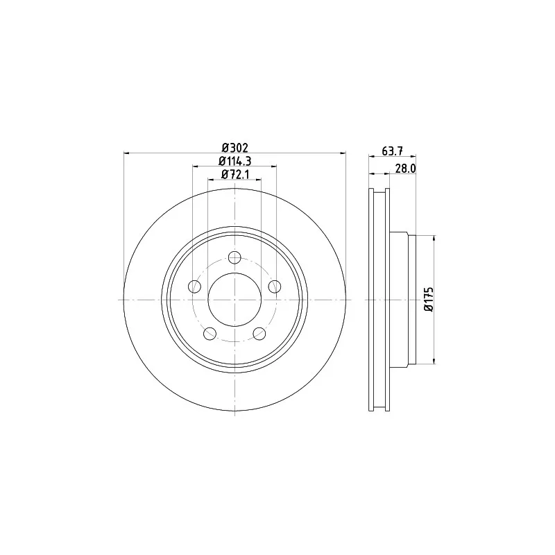 Jeu de 2 disques de frein avant HELLA 8DD 355 119-241